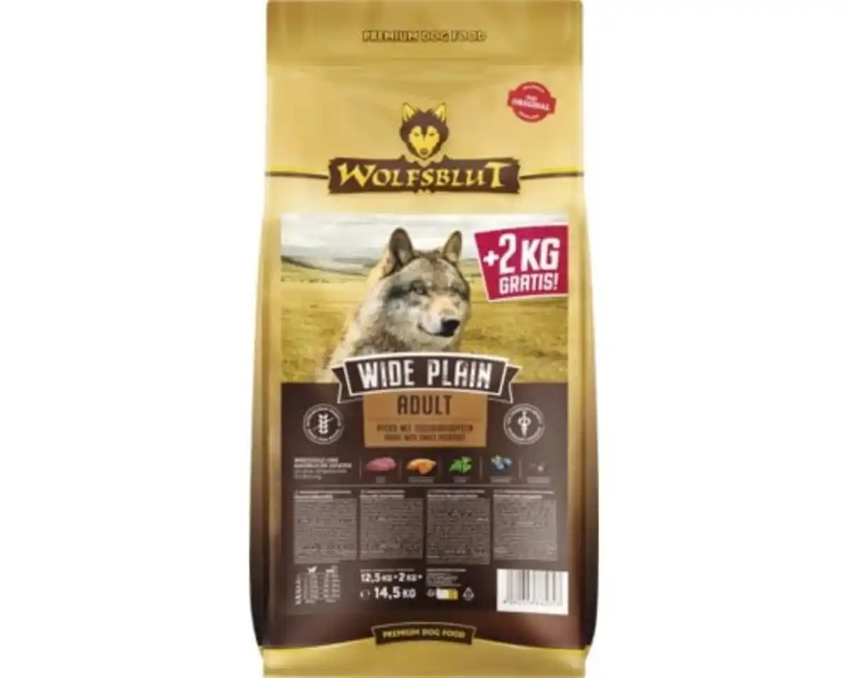 Bild 1 von Wolfsblut Wide Plain Hundetrockenfutter Adult getreidefrei 14,5 kg Pferd & Süßkartoffel
