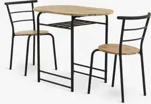 GADSTRUP L92 Tisch + 2 GADSTRUP schwarz/Wildeiche natur