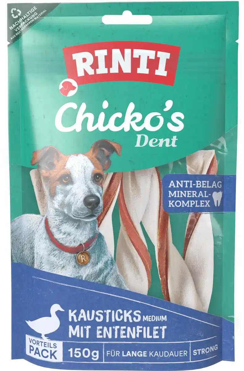 Bild 1 von Rinti Hundesnacks Ente Chicko Dent Medium 150 g