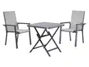 Bild 1 von LIVARNO® Alu-Set »Houston«, 3-teilig - Klapptisch & 2 Stapelsessel, hellgrau-meliert