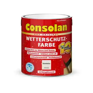 CONSOLAN Wetterschutzfarbe, 2,5 Liter, seidenglänzend, kieselweiß