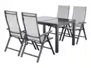 Bild 1 von LIVARNO® Alu-Set »Houston«, 5-teilig - Ausziehtisch & 4 Klappsessel, hellgrau-meliert