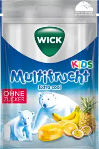 WICK Bonbon, Multifrucht extra cool, zuckerfrei, 72 g