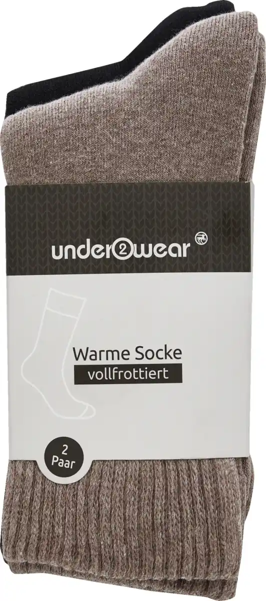 Bild 1 von under2wear 2er Pack Warme Socke mix grau/schwarz Gr. 35/38