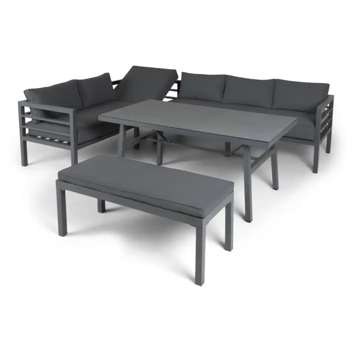 Bild 3 von 14tlg. Alu-Lounge SEBASTIAN Ecksofa Set - Anthrazit
