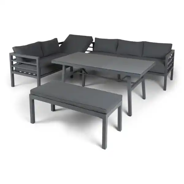 Bild 3 von 14tlg. Alu-Lounge SEBASTIAN Ecksofa Set - Anthrazit