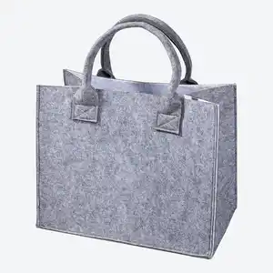 Filz-Tasche mit Tragegriffen, ca. 35x28x20 cm
