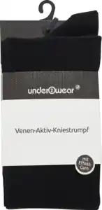 under2wear Venen-Aktiv Kniestrumpf schwarz/anthra Gr. 35/38