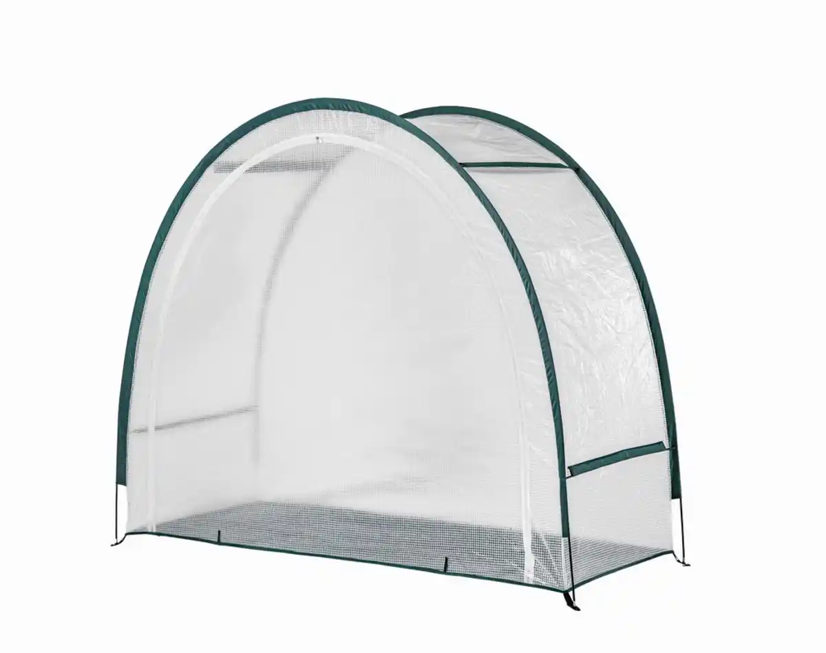 Bild 1 von Ganzjahres-Gewächshaus mit Fiberglas-Gestänge und robuster PE-Abdeckung ca. 300 x 80 x 220cm – Weiß