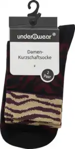 under2wear 2er Pack Leo/Zebra Socken mit Glitzer Gr. 35/38