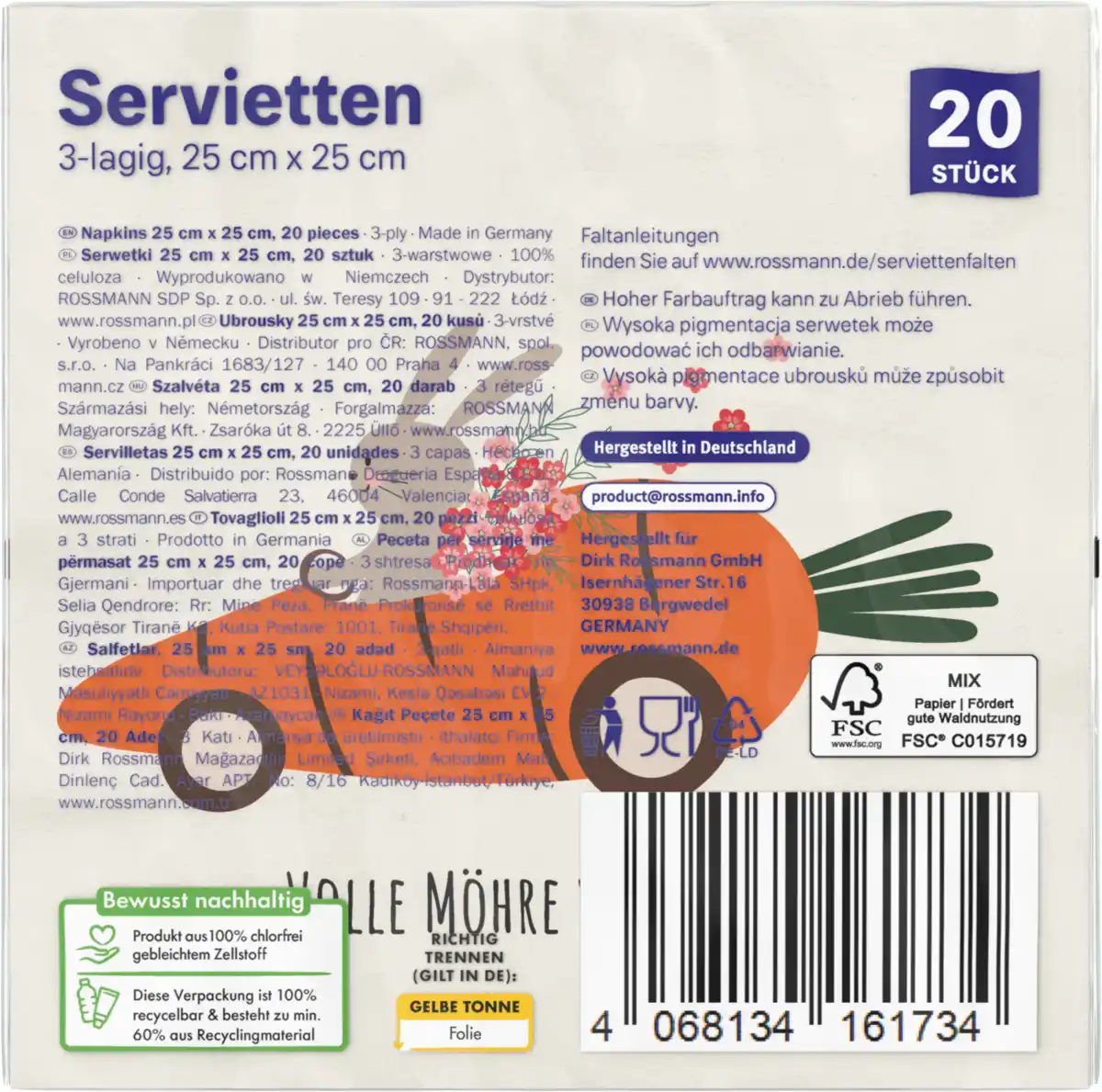 Bild 3 von alouette Cocktail-Serviette Volle Möhre, Mixpack