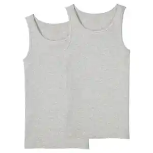 UP2FASHION BASICS Herren Unterhemden, 2er-Pack, Grau/Melange, M