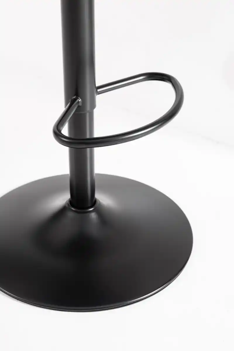 Bild 4 von Barhocker mit Walnussholz-Rückenlehne, verstellbarer Sitzhöhe, ca. 53 x 44 cm – Schwarz