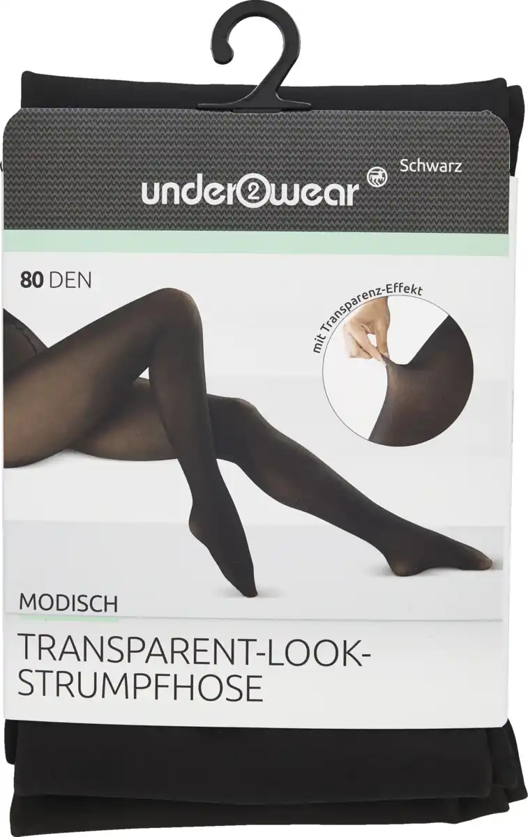 Bild 1 von under2wear Transparent Look Strumpfhose schwarz Gr. S (36/38)
