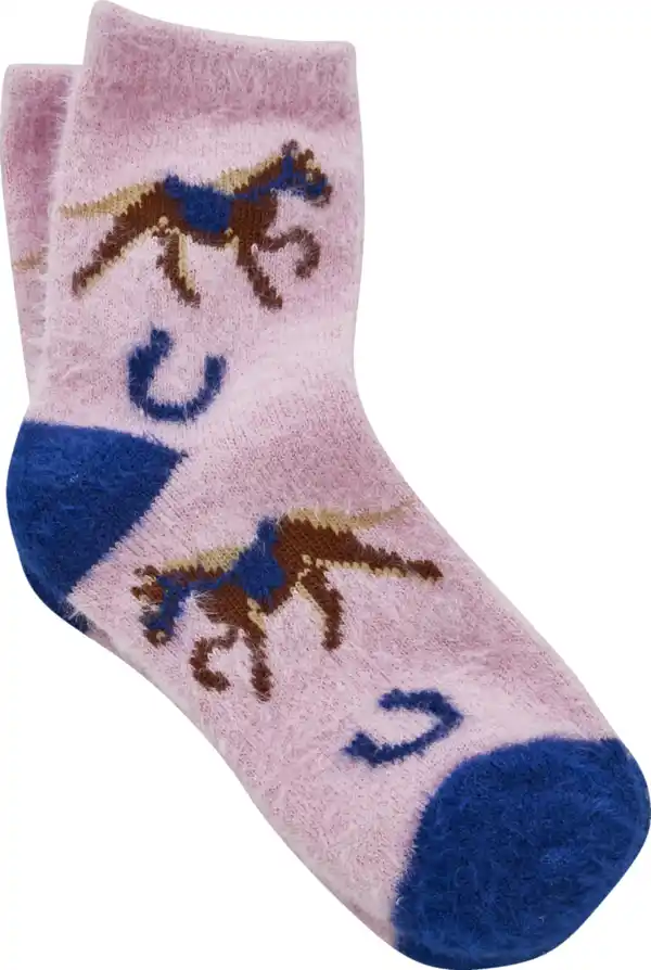 Bild 2 von under2wear kids Flauschsocke Pferd rosa Gr. 27/30