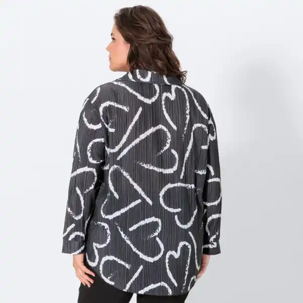 Bild 4 von Damen-Langarm-Bluse mit Herz-Muster, große Größen