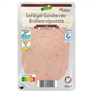 GÜLDENHOF Geflügel-Frischwurst-Aufschnitt 200 g, Gutsherrenpute