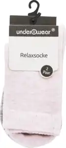 under2wear Relax Socke mit Bündchen DP grau/rosa Gr. 35/38