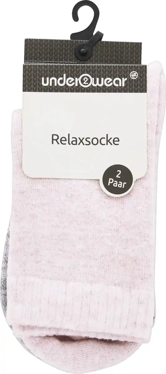 Bild 1 von under2wear Relax Socke mit Bündchen DP grau/rosa Gr. 35/38