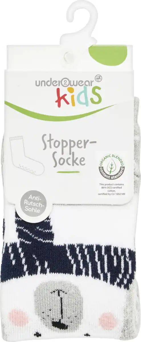 Bild 1 von under2wear kids Stopper Socken mit ABS Eisbär grau Gr. 23/26