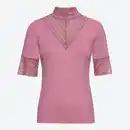 Bild 1 von Damen-T-Shirt mit Spitze am Ausschnitt