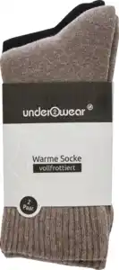 under2wear 2er Pack Warme Socke mix grau/schwarz Gr. 39/42