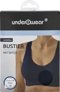 under2wear Basic Bustier mit Spitze dunkelblau Gr. XL