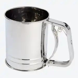 Mehl- und Puderzuckersieb aus Edelstahl, ca. 9,5x15,5x13 cm