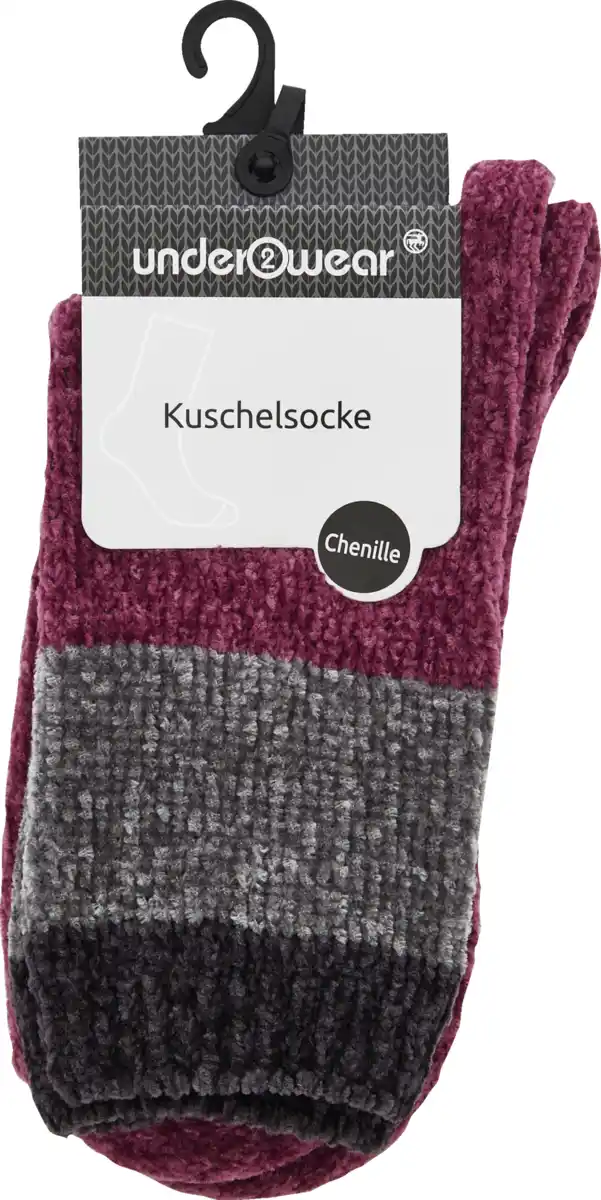 Bild 1 von under2wear Kuschelsocke Chenille Colour-Blocking Beere Gr. 35/38