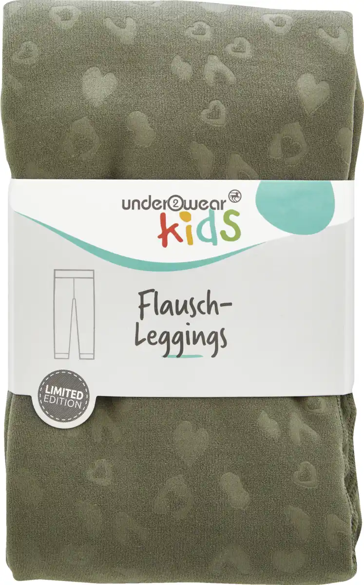 Bild 1 von under2wear kids Thermoleggings Flausch Leo khaki Gr. 134/140