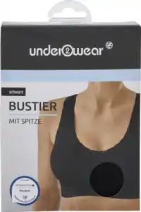 under2wear Basic Bustier mit Spitze schwarz Gr. XL