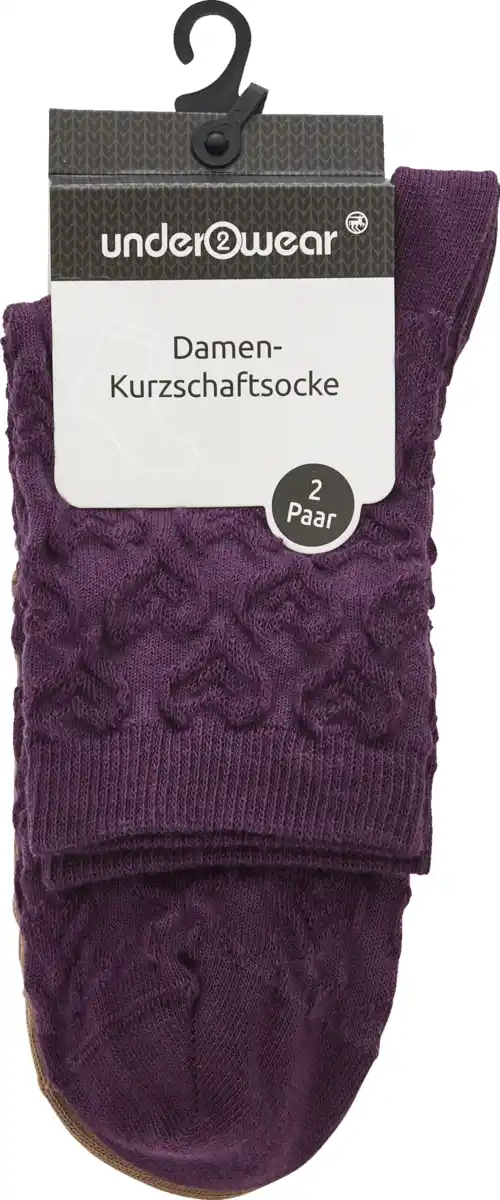 Bild 1 von under2wear 2er Herzsocke beere/camel Gr. 35/38