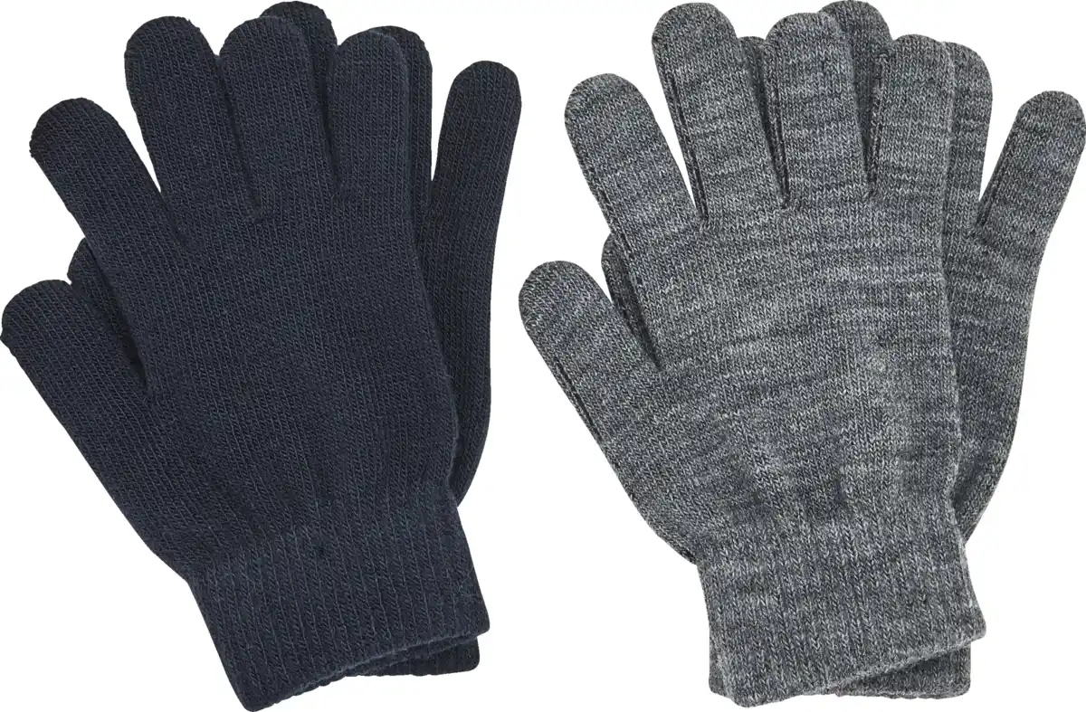 Bild 2 von under2wear kids 2er Pack Strick Handschuhe onesize blau/grau