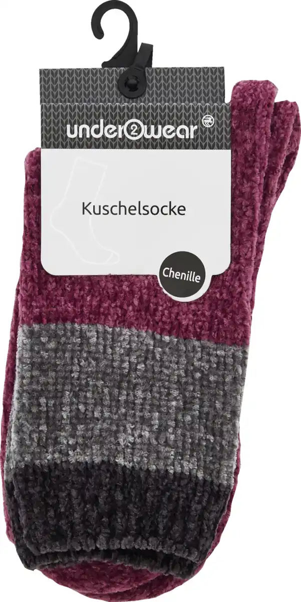 Bild 1 von under2wear Kuschelsocke Chenille Colour-Blocking Beere Gr. 39/42