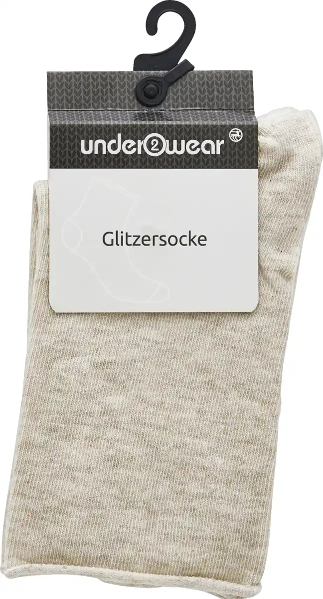 Bild 1 von under2wear Kurzschaftsocke Glitzer Rollbund beige Mel. Gr. 39/42