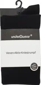 under2wear Venen-Aktiv Kniestrumpf schwarz/anthra Gr. 39/42