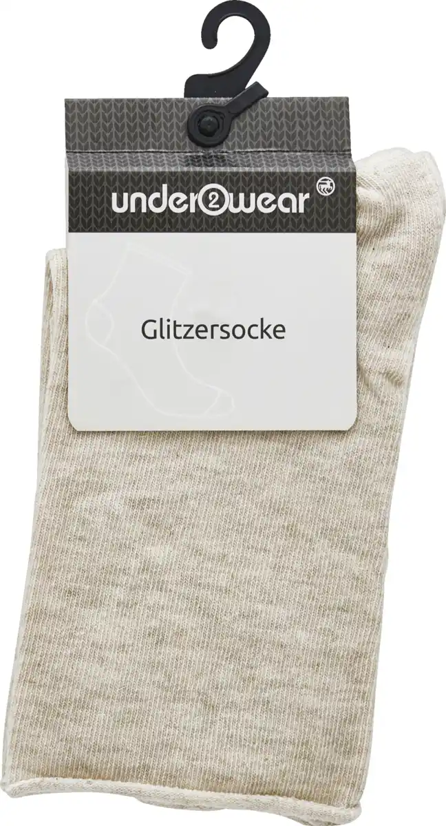 Bild 1 von under2wear Kurzschaftsocke Glitzer Rollbund beige Mel. Gr. 35/38