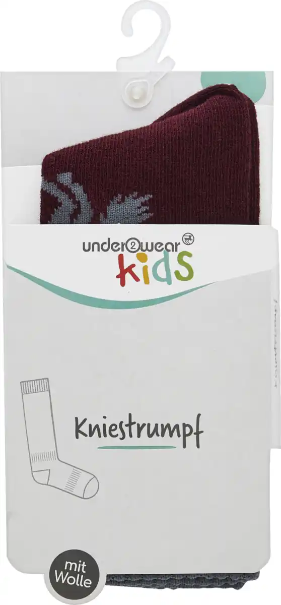 Bild 1 von under2wear kids Kniestrumpf mit Wolle Pferd beere Gr. 23/26