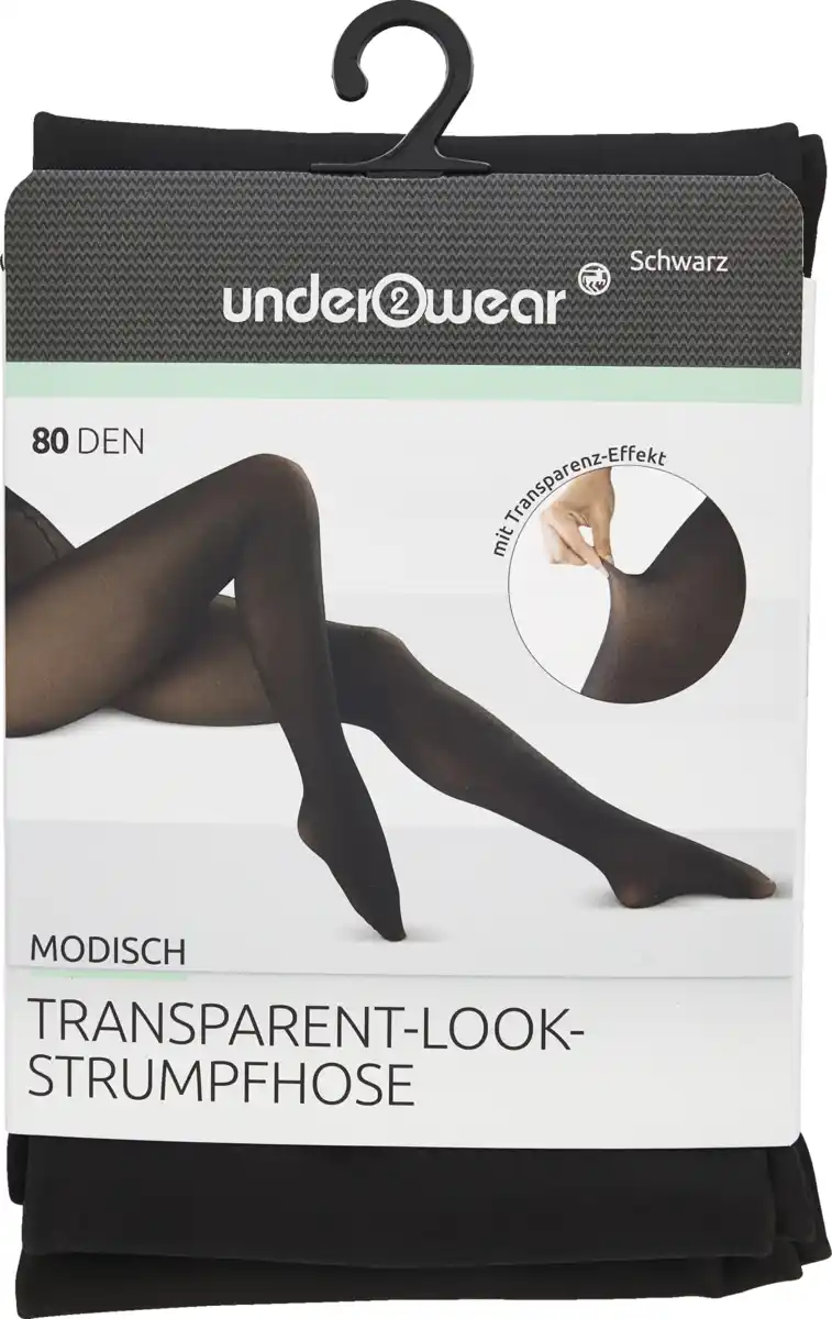 Bild 1 von under2wear Transparent Look Strumpfhose schwarz Gr. M (40/42)