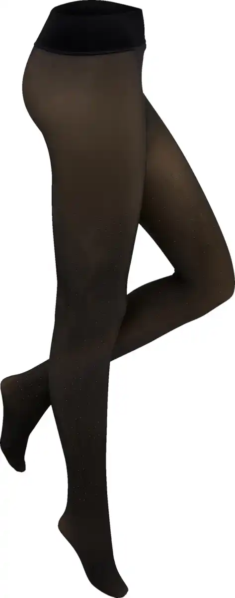 Bild 2 von under2wear Transparent Look Strumpfhose Glitzer schwarz Gr. L (44/46)