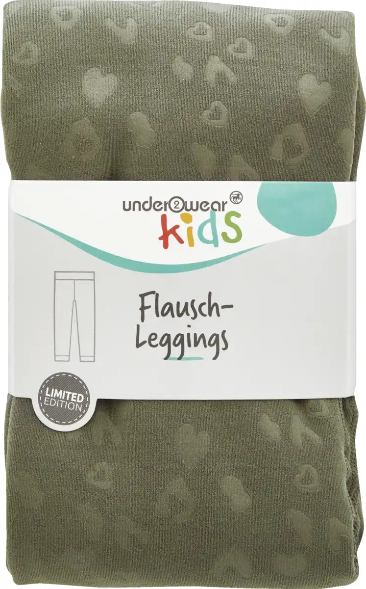 Bild 1 von under2wear kids Thermoleggings Flausch Leo khaki Gr. 110/116