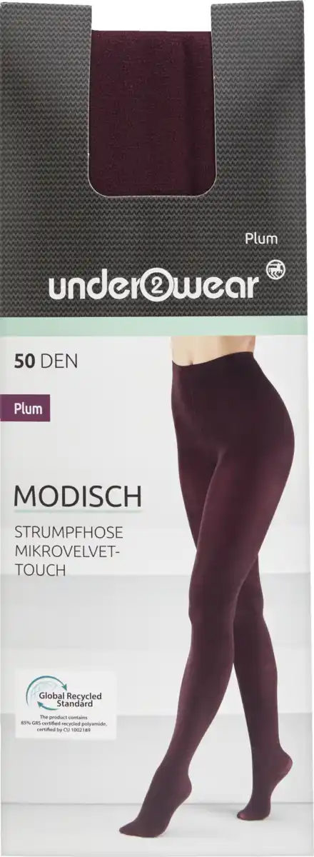 Bild 1 von under2wear 50den Mikro Velvettouch Strumpfhose Plum Gr. S (36/38)