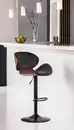 Bild 2 von Barhocker mit Walnussholz-Rückenlehne, verstellbarer Sitzhöhe, ca. 53 x 44 cm – Schwarz