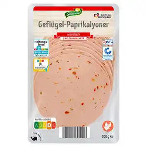 GÜLDENHOF Geflügel-Frischwurst-Aufschnitt 200 g, Paprikalyoner