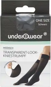 under2wear Fashion Kniestrumpf / Transparentlook onesize