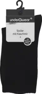 under2wear Feine Kashmir Socke Uni schwarz Gr. 39/42