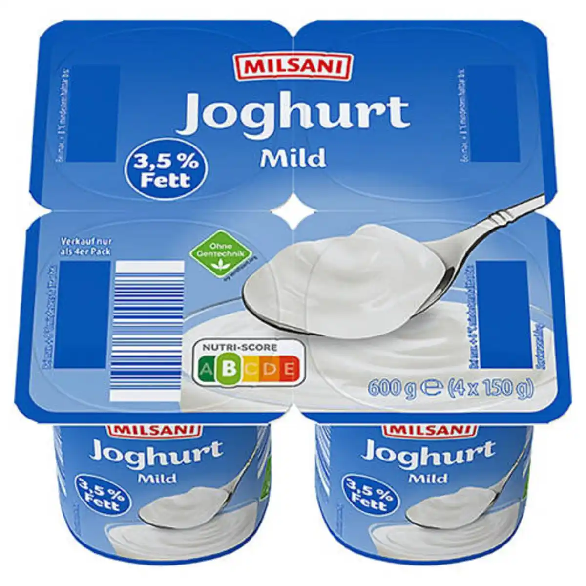 Bild 1 von MILSANI Joghurt 3,5 % Fett 4 x 150 g, milder Naturjoghurt