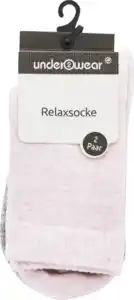 under2wear Relax Socke mit Bündchen DP grau/rosa Gr. 39/42