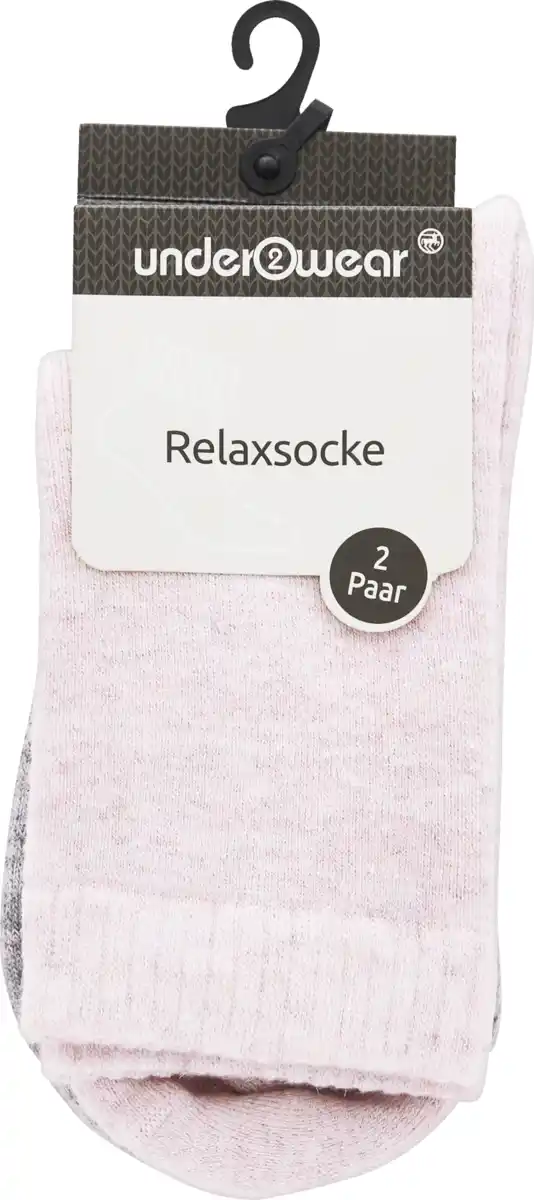 Bild 1 von under2wear Relax Socke mit Bündchen DP grau/rosa Gr. 39/42