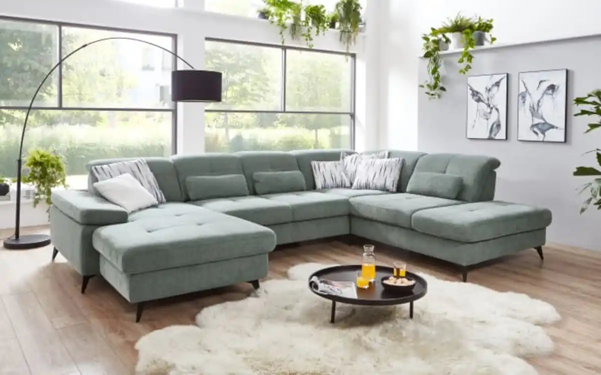 Bild 1 von Wohnlandschaft MP-IN24022, stahlfarbig, inkl. Sitztiefenverstellung